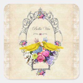 Adesivo Quadrado Flores, Floral, Jardim, Primavera, Natureza, Plant