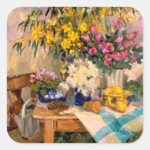 Adesivo Quadrado Flores frescas II