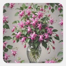 Flores fuchsias em vaso