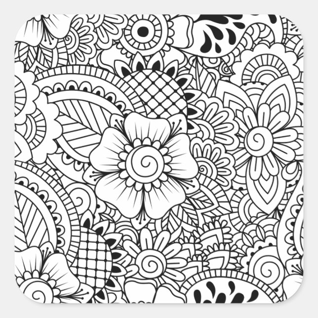 Adesivo Quadrado Flores Inspiradas (Frente)