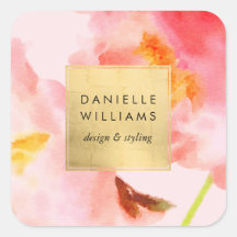 Flores Rosa de Aquarela de Luxo com Moldura em Our