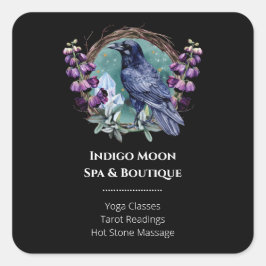 Adesivo Quadrado Flores Roxas Cristais Celestiais de Raven