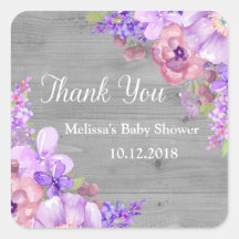 Flores Roxas Rústicas De Madeira Chá de fraldas Ob