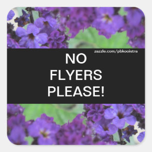 Adesivo Quadrado Flores Roxas Sem Folhetos Por Favor