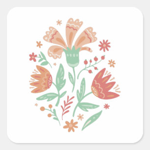 Adesivo Quadrado Flores selvagens