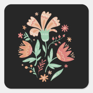 Adesivo Quadrado Flores selvagens