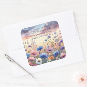 Adesivo Quadrado Flores selvagens em Dusk & Quote