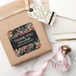 Adesivo Quadrado Flores Selvagens Escuras Salvem A Data