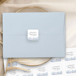 Adesivo Quadrado Flores Silvestres Azuis Chuva Delicada de Flores