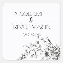 Flores Silvestres Pretas e Brancas Ousadas