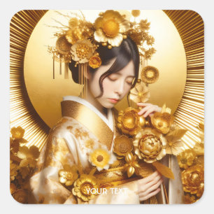 Adesivo Quadrado Flores Sun Fantasy Girl