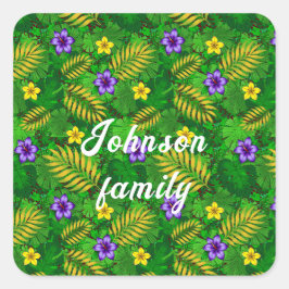 Adesivo Quadrado flores tropicais