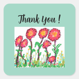 Adesivo Quadrado Flores Vermelhas Cudas