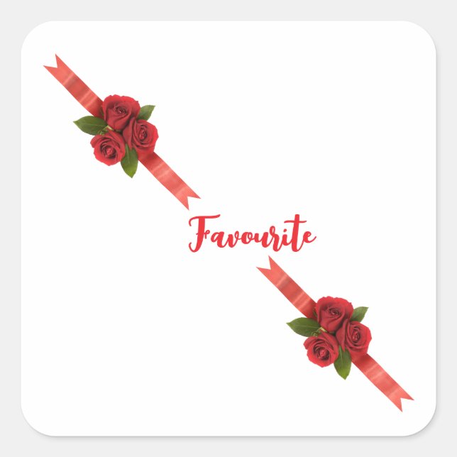 Adesivo Quadrado Flores Vermelhas Favoritas (Frente)
