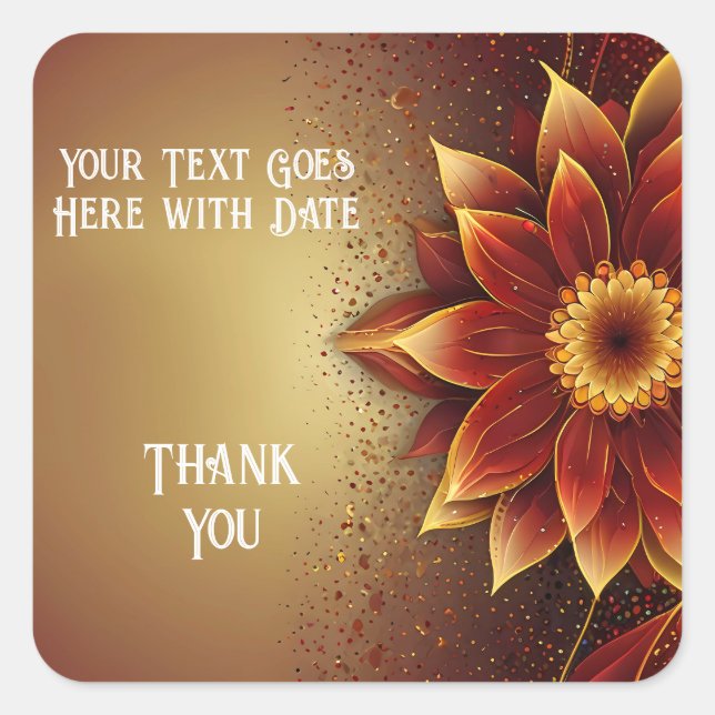 Adesivo Quadrado Florescimento Eterno: Uma Celebração Atemporal do  (Frente)