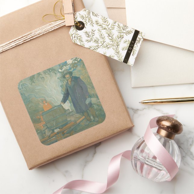 Adesivo Quadrado Floresta Ainda Cachaçeiros Licor Relâmpago Branco (Presentear)