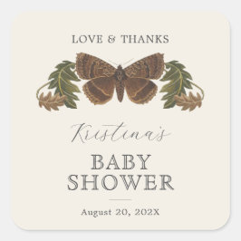 Adesivo Quadrado Floresta Botânica Gênero Chá de fraldas Neutro