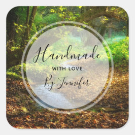 Adesivo Quadrado Floresta Creek Belo Paisagem Natural