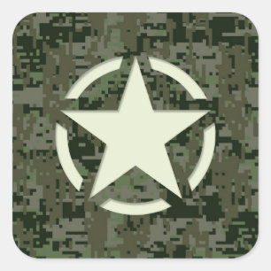 Adesivo Quadrado Floresta de Digitas do estêncil da estrela