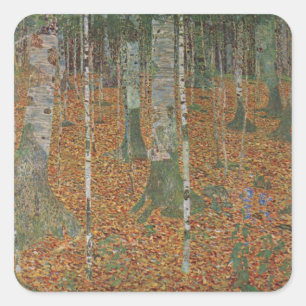 Adesivo Quadrado Floresta de Nascimento por Gustav Klimt, Vintage A
