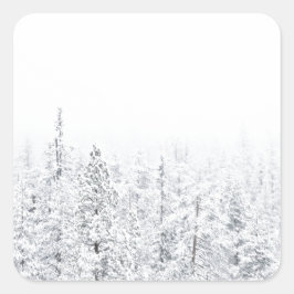 Adesivo Quadrado Floresta de neve