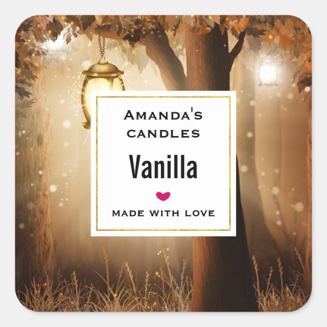 Adesivo Quadrado Floresta Mágica com Luzes Láteas de Fada (Frente)