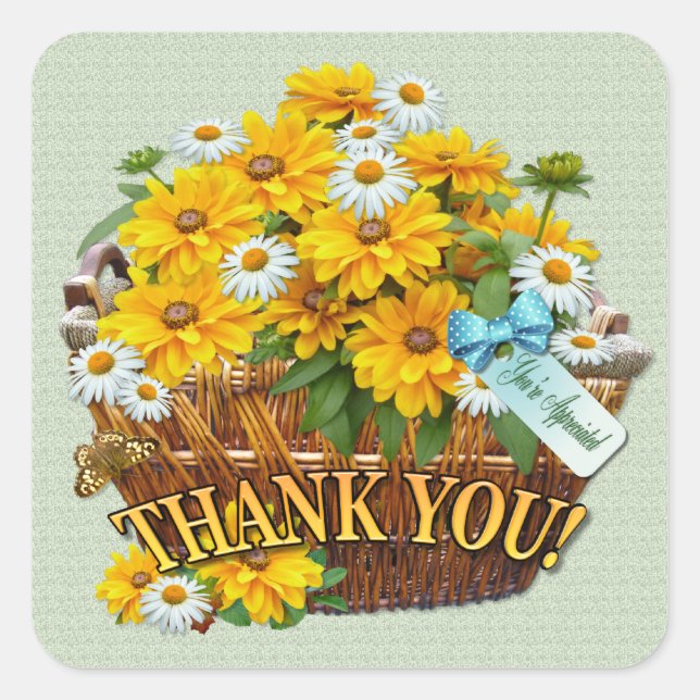 Adesivo Quadrado Flower Basket ~ Stick Quadrado (Frente)