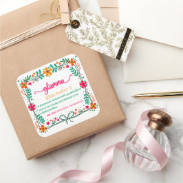 Adesivo Quadrado Flower Frame Glamma Vovó Definição de vovó