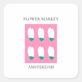 Adesivo Quadrado Flower Market - Amsterdam