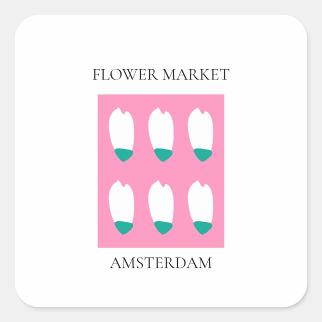 Adesivo Quadrado Flower Market - Amsterdam (Frente)