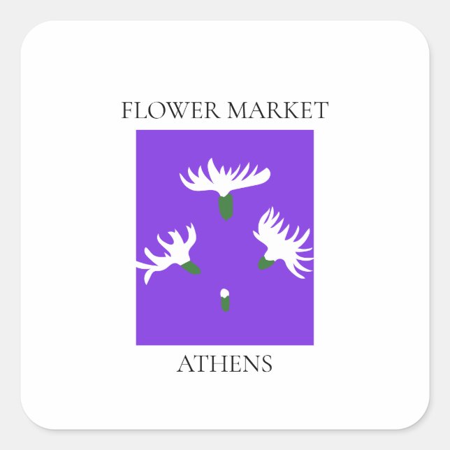Adesivo Quadrado Flower Market - Athens (Frente)