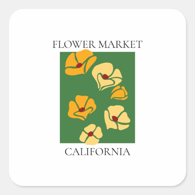 Adesivo Quadrado Flower Market - California (Frente)