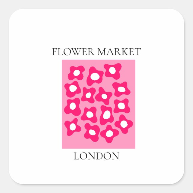 Adesivo Quadrado Flower Market - London (Frente)