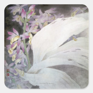 Adesivo Quadrado Flower Seires II - Phaius