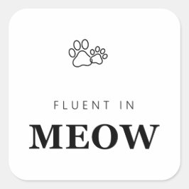 Adesivo Quadrado Fluente em Gato Engraçado Amante de Gatos Impressã