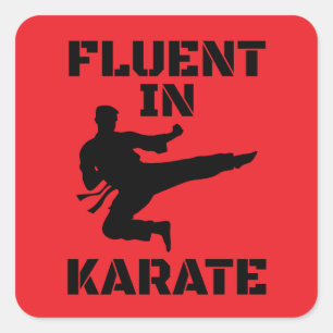 Adesivo Quadrado Fluente em Karate Camiseta engraçada de Karate
