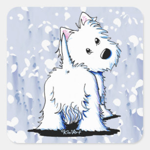 Adesivo Quadrado Fluffybutt Westie Stickers