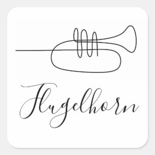 Adesivo Quadrado Flugelhorn/Trompete