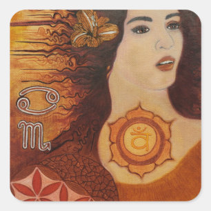 Adesivo Quadrado Fluxo Sensual: Vinheta Deusa Sacral Chakra