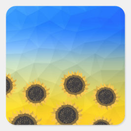 Adesivo Quadrado Fluxos de malha azul-amarelos da Ucrânia