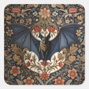 Adesivo Quadrado Flying Bat - Moderno William Morris Floral