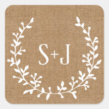 Foco de Casamento Rustic Burlap White Elegante