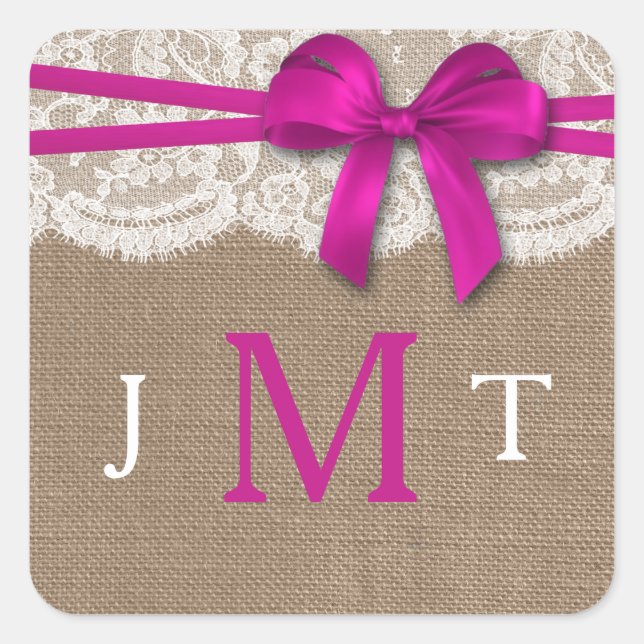 Adesivo Quadrado Focos de Coleção de Casamentos de Arcos Rosa Russo (Frente)