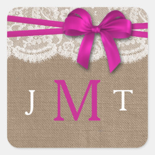 Adesivo Quadrado Focos de Coleção de Casamentos de Arcos Rosa Russo