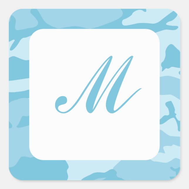Adesivo Quadrado Focos de Envelope Azul Camo (Frente)