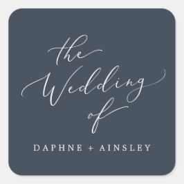 Adesivo Quadrado Focos de Envelope Azul Marinho Woodland