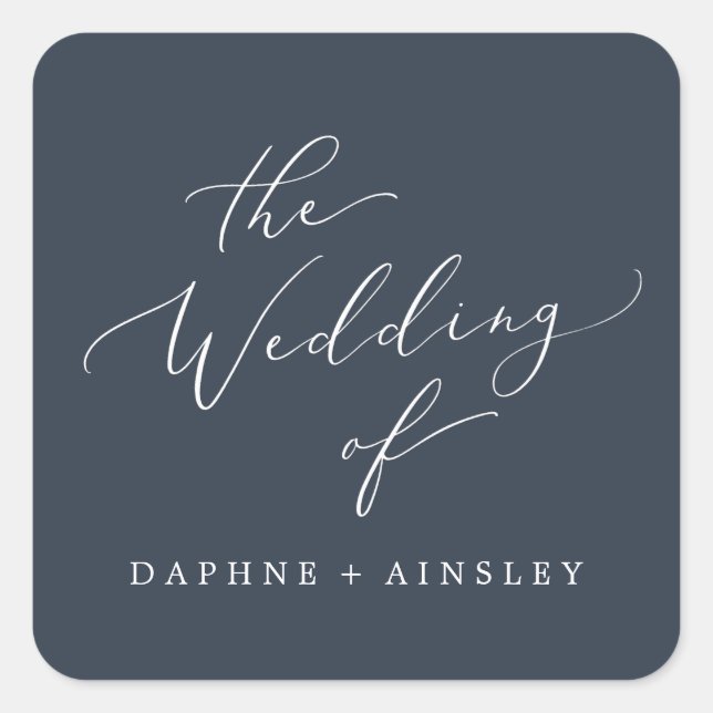 Adesivo Quadrado Focos de Envelope Azul Marinho Woodland (Frente)