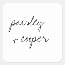 Adesivo Quadrado Focos de Envelope de Casamento Minimalista Moderno