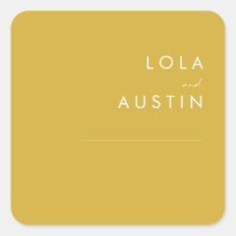Adesivo Quadrado Focos de Envelope Dourado Moderno e Minimalista