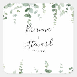 Adesivo Quadrado Focos de Envelope Eucalyptus Verdes